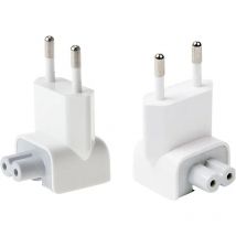 Ac Adapter Plug Convertisseur de Chargeur de Voyage, Connecteur de Rechange pour tablettes iPod, iPhone, iPad, Adaptateur Secteur Macbook (2xEU Plug)
