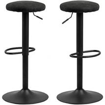 Ac Design Furniture - Finn Set di 2 sgabelli da bar, altezza 82 x larghezza 40 x profondità 40 cm, antracite/nero, tessuto/metallo, 2 pezzi