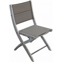Gardeness - acacia wooden outdooor placking avec dos et assis dans des tissus Textilene Grey - Grey