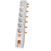 Multiprise Parafoudre Acar P7 3 M, 7 Prises, Automatique, Grise