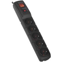 Acar Steckdosenleiste Mit Schalter 5 Steckdosen, Kabel 5m, Schwarz (acar F5-5m-czarny)
