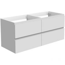 Acezanble - Acazanble High Gloss White Bathroom Vanity Unit Base Cabinet Cupboard Cloakroom Storage Furniture, Soft Close Drawers, Wall Hung,