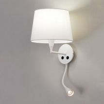 ACB - A32721B - Applique Murale 'Lisa' - E27 1x20W / 1x3W led - Blanc