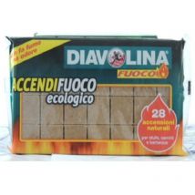 Accendifuoco ecologica legno naturale e paraffina 28 cubi per accendere camini grill stufe - Diavolina