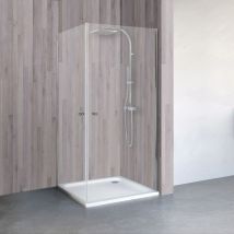 Schulte - Accès d'angle droit avec portes douche pivotantes, verre 5 mm, profilé aspect chromé 80 x 90 x 190 cm