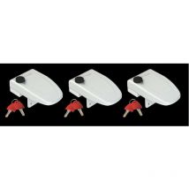 Fiamma - Accesorio de cierre de puerta de seguridad Color - Blanco, Composición - Juego de 3, Modelo - Marco de la puerta de seguridad