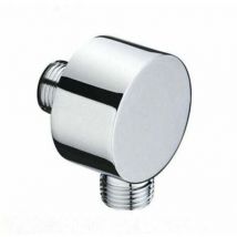 XVX - Accesorio flexible redondo - Codo de pared cromado - Latón - Universal - Rosca de 1/2 pulgada - Accesorio de pared para cabezales de ducha