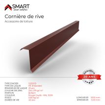 Bravo The Smart Solution - Cornière De Rive - Bac Acier - Tôle De Couverture - Toiture - H12 Rouge Oxyde Ral 3009 L=1m, Épaisseur 0.40mm