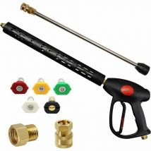 Tonchean - Accessoire pour nettoyeur haute pression,Pistolet de remplacement pour laveuse à pression avec rallonge de 16 pouces, 4000 psi, pistolet