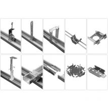 Accessoires de construction à sec cd 60/27mm Suspensions de plafond etc. 10 pièces: Direktabhänger 300mm - 50 Stück (de)