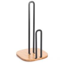 Dérouleur essuie-tout design industriel Bambou & Acier elie Noir mat MSV