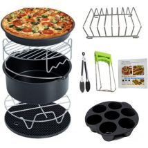 Mezheng - Accessoires de Friteuse à Air Ensemble de 10 Pièces de 7 Pouces Adapté de Air Fryer 5,2 à 5,8 qt, Avec Revêtement Antiadhésif,Lavable en