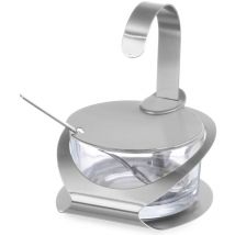 Hendi - Sucrier en verre et acier inoxydable avec une cuillère. 130mm hauteur 90mm 465370