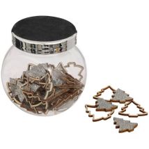 Accessoires Einmachglas Form Holz Glitzer Silber - Feeric Lights & Christmas