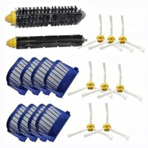 Accessoires Kit pour iRobot Roomba 600 620 630 650 660, 8x Brosse Latérale 8x Filtre 1x Rouleau
