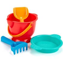 Accessoires Plage Enfant 18 mois et plus - Seau, Pelle, Rateau, Tamis - Plage, Bac à Sable, Terrain de Jeu - Coordination œil-main, Capacités