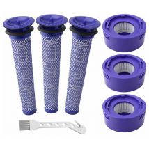 ZVD - Accessoires pour aspirateur Dyson V7 V8 - Avant 3 + Arrière 3 + Brosse blanche