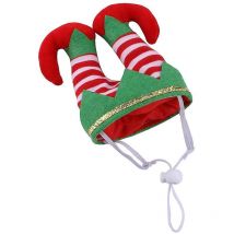 Accessoires pour chiots de compagnie, robe drôle en forme de clown rayé, couvre-chef, costume d'Halloween, cadeau
