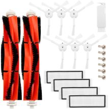 Accessoires Pour Le Robot Aspirateur Xiaomi Mi - 6 Brosses Latérales, 4 Filtres Hepa, 2 Brosse Principale, 6 Vis,1 Outils De Nettoyages, Kit De 19 
