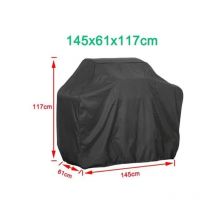 Copertura Barbecue 145x61x117cm Copri Barbecue Da Esterno 210D Oxford nero impermeabile, copertura del braciere resistente ai raggi uv, resistente