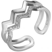 Accessori per gioielli con anello in lega con doppio anello di diamanti delicati e alti e bassi