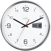 Acctim Kalendar Wall Clock with Digital Date 270mm Diameter Silver Frame - 22367