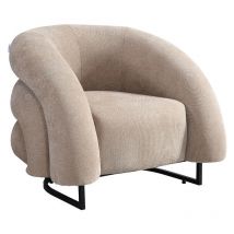 Home Deluxe Fauteuil MACA tissu velours beige - 95 x 73 x 88 cm