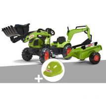Falk - Tractopelle enfant Claas Arion 410 2 à 5 ans + Casque