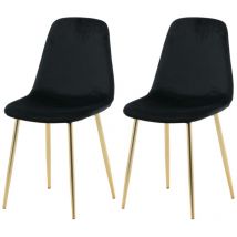Ebuy24 - Chaises à manger lot de 2 Polar velours noir et laiton Venture Home