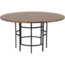 Table de repas effet bois et noir en MDF et acier Copenhagen 140 cm