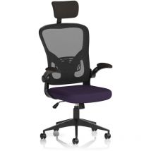 Ace Executive Bespoke Fabric Seat Tansy Purple Mesh Chair with Folding Arms KCUP