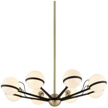 Ace Lámpara de araña 8 luces Bronce texturizado Latón cepillado, Vidrio