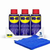 WD-40 - Lubricante Multiusos WD40 200ml - Pack 3 unidades incluye paño