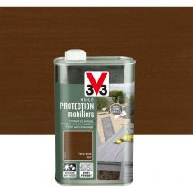 V33 - Aceite Protección opaca para muebles teca marrón mate, 1 l