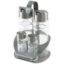 Vinagrera inox c/soporte - 4 pzas