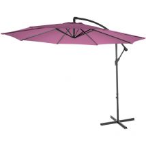 Mendler - Parasol Acerra, parasol parasol, ø 3m inclinable, polyester/acier 11kg - rouge lavande sans socle