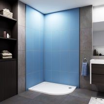 Acezanble 1000x900x30mm Offset Quadrant Walk in Shower Enclosure Stone Tray Right Side