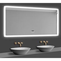 Acezanble - miroir lumineux de salle de bain regtanglaire avec Bluetooth, 3 Couleurs et Horloge 100x60cm