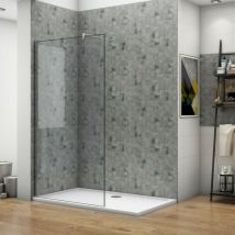 Acezanble - 760x2000mm Walk In Wet Room Shower Easyclean Glass Enclosure Screen
