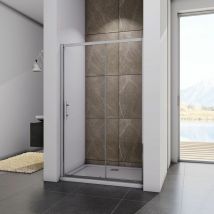 1700mm Sliding Shower Enclosure 5mm Glass Screen Reversible Cubicle Door 1850H with 1700x900mm Stone Tray Free Waste - Acezanble