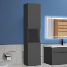 Acezanble - 30(L)x30 x131.5(H)cm meuble Salle de Bain anthracite meuble colonne salle de bain à suspendre