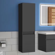 Acezanble - 30(L)x30 x110(H)cm meuble Salle de Bain anthracite meuble colonne salle de bain à suspendre