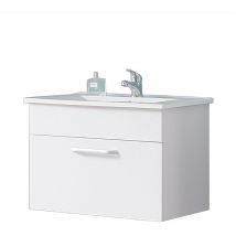 Acezanble - 580(L)x380(W)x410(H)mm meuble blanc suspendu, meuble de salle de bain avec vasque, tiroir
