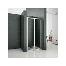 800mm Bifold Door Clear Glass Folding Cubicle with 800x800mm Tray Free Waste - Biubiubath