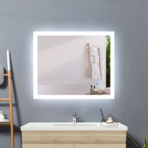 Acezanble - 70 x 50 cm bathroom mirror with anti-fog, horizontal or vertical led mirror, touch switch, power 18w