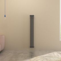 Acezanble Anthracite Vertical Radiator Cast Iron Style Radiator 2 Column 1500x200mm