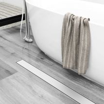 Acezanble - Caniveau de Douche en acier inoxydable italien Drain de sol, 80cm de long 2-en-1 + hauteur ajustable avec filtre anti-odeur