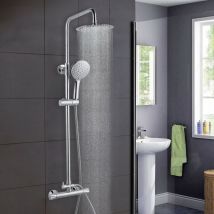 Acezanble - Colonne de douche thermostatique Garniture de douche ronde en laiton Douchette à main réglable en hauteur avec 3 modes de réglage du jet