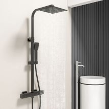 Acezanble - Colonne de Douche Thermostatique, Tête de Douche en Acier Inoxydable 25x25cm, Hauteur Réglable Ensemble de Douche pour Salle de Bain,