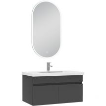 Acezanble - meubles simple vasque 80cm vasque + miroir lumineux Anthracite